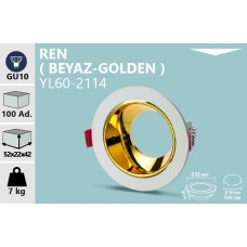REN DEKORATİF YUVARLAK BEYAZ-GOLDEN KASA